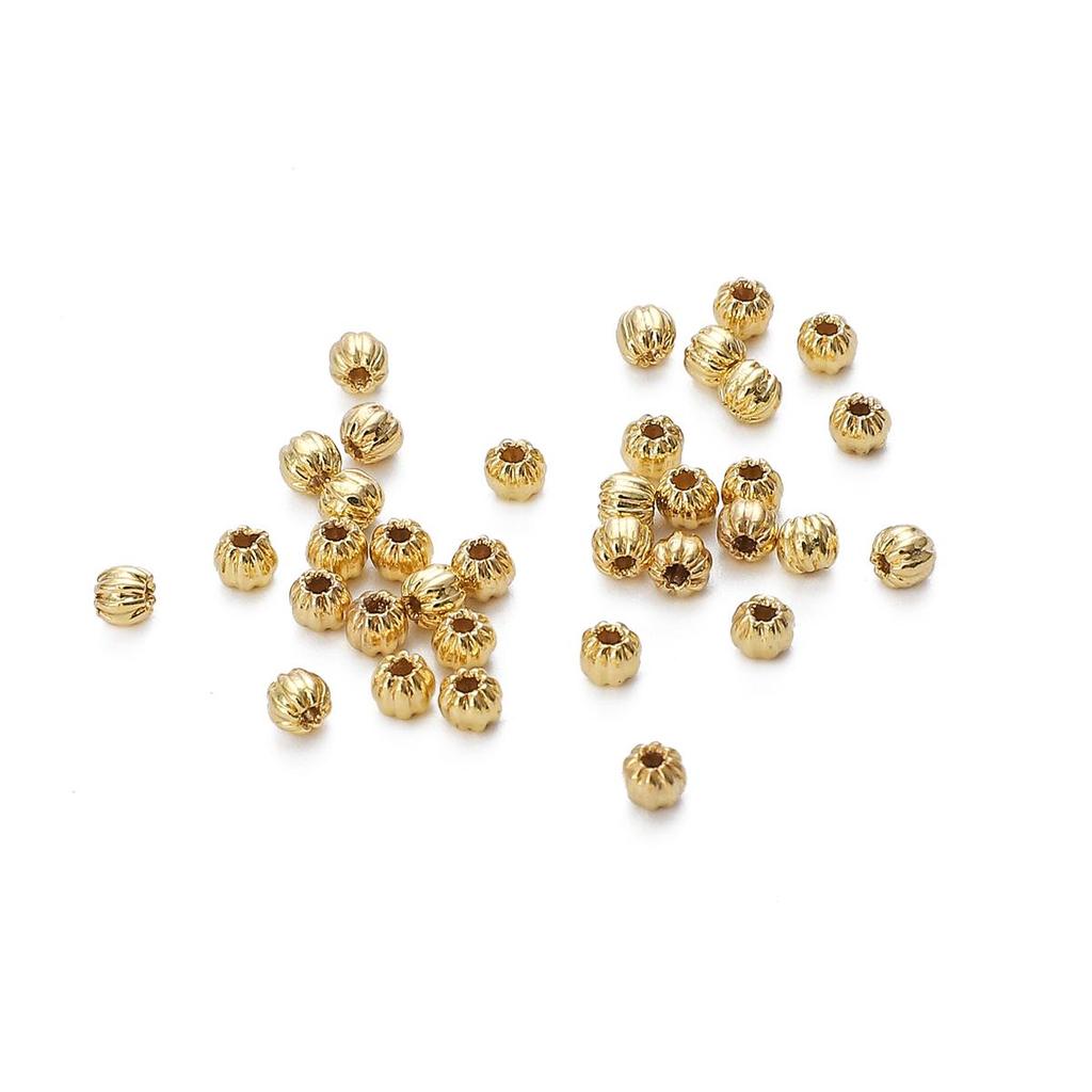 Copper Pumpkin Patterned Lantern Beads For DIY Jewelry Making Craft Accessories