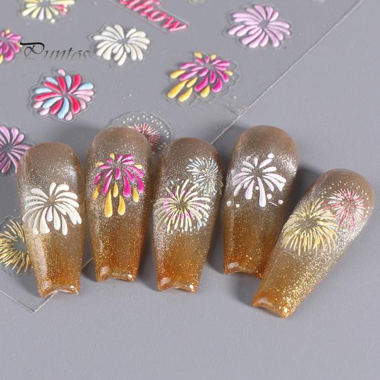 Adesivo de unha 5d dragão ano pvc fácil de aplicar design de relevo de longa duração decalque de arte de unha acessórios femininos