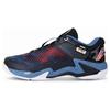 New LiNing Pro Slip Resistant High Top Badminton Shoes Men's Black Blue AYAT009-4