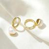 Gold-Plated Silver Needle Freshwater Pearl Flower Earrings - Elegant French Light Luxury for Women