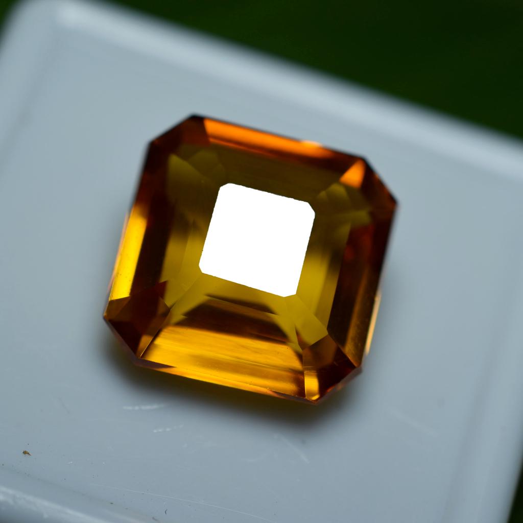 Natural Orange Sapphire Loose Gemstone 9.90 ct Square Cut September Birthstone for Gem Collections