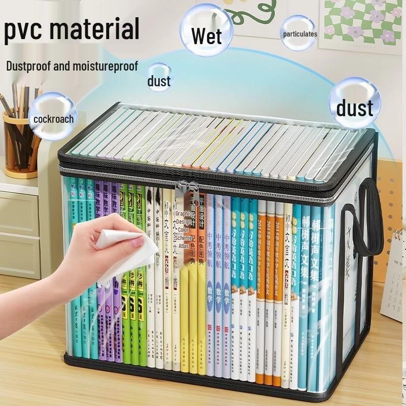 Transparente Aufbewahrungstasche für Schülerbücher - Staubdicht, Wasserdicht, Langlebiger Schreibtisch-Organizer für Kleidung und Sonstiges