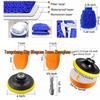 26-Piece Car Wash Set: Electric Drill Brush, Detail Brushes, Polishing & Waxing Pads