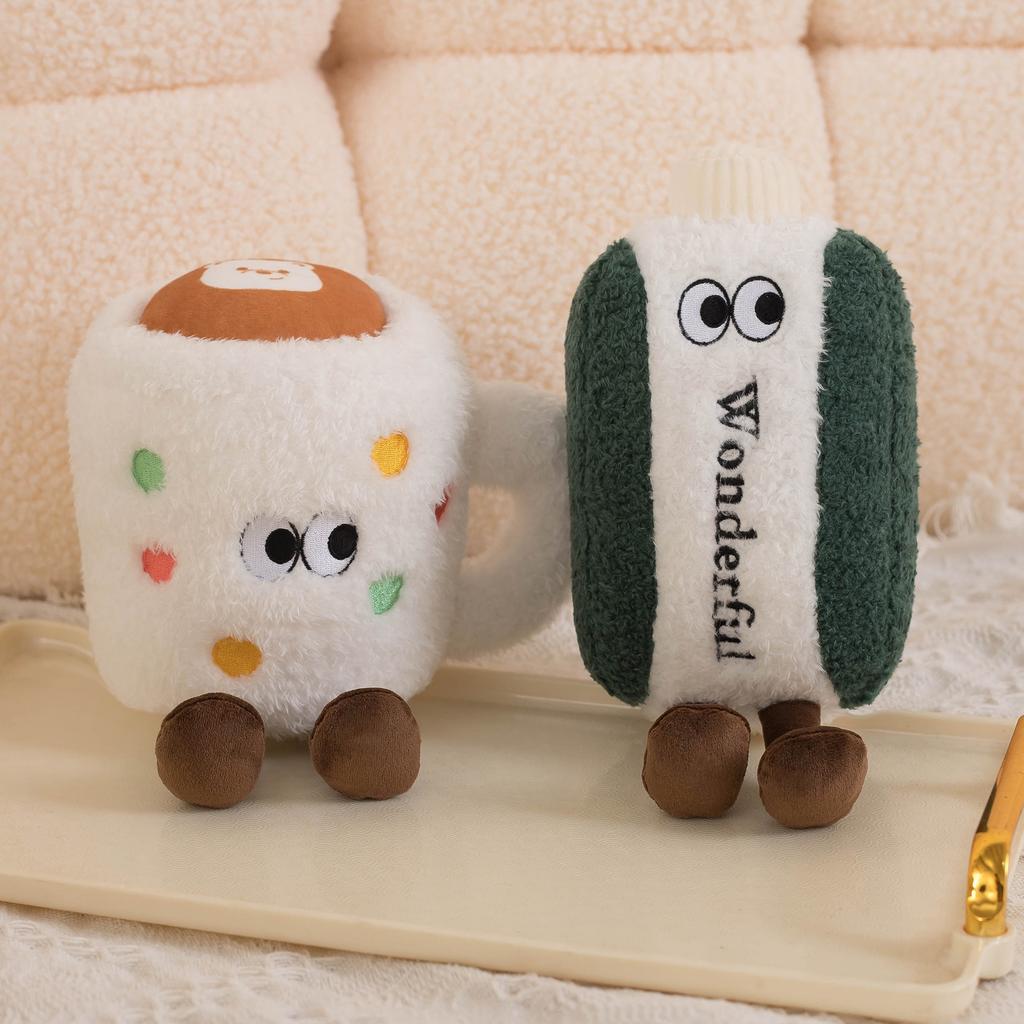 New Coffee Cup Doll Pineapple Bread Plush Toy Milk Box Doll Ornaments for Girls Birthday Gifts