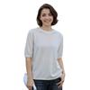 Wool round neck loose pullover knitted bottom women's age-reducing inner short-sleeved sweater