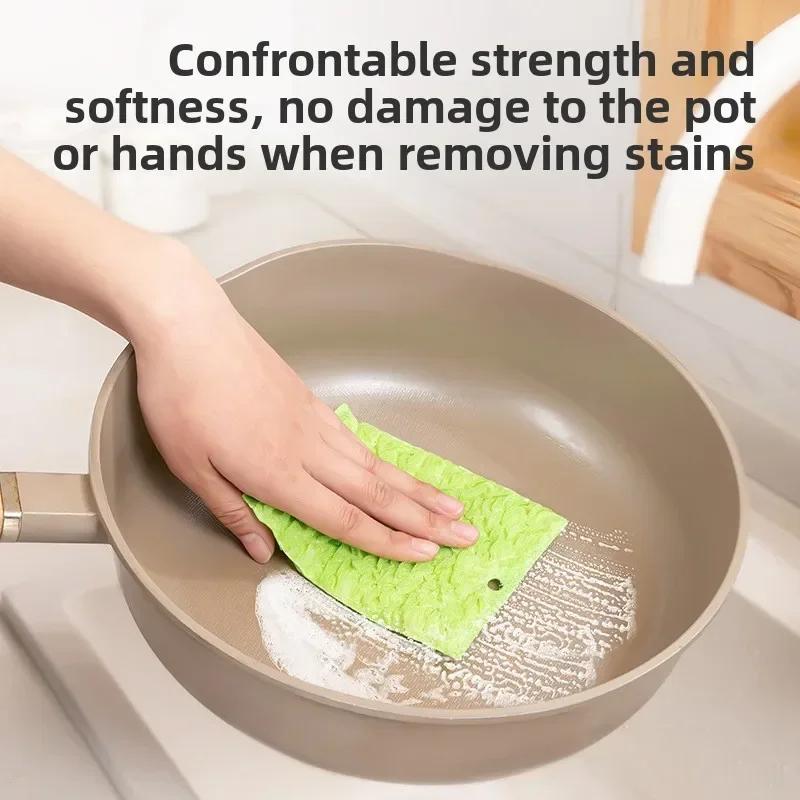 3/6 Pieces of Multi-purpose Household Non Stick Oil Brush Bowl Scrubbing Cotton Easy To Clean Kitchen Utensils Cleaning Cloth