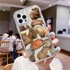 Cute Capybara Phone Case For iPhone 16 15 14 13 12 11 Pro Max Mini X Xs XR 7 8 Plus SE 2020 Transparent Case