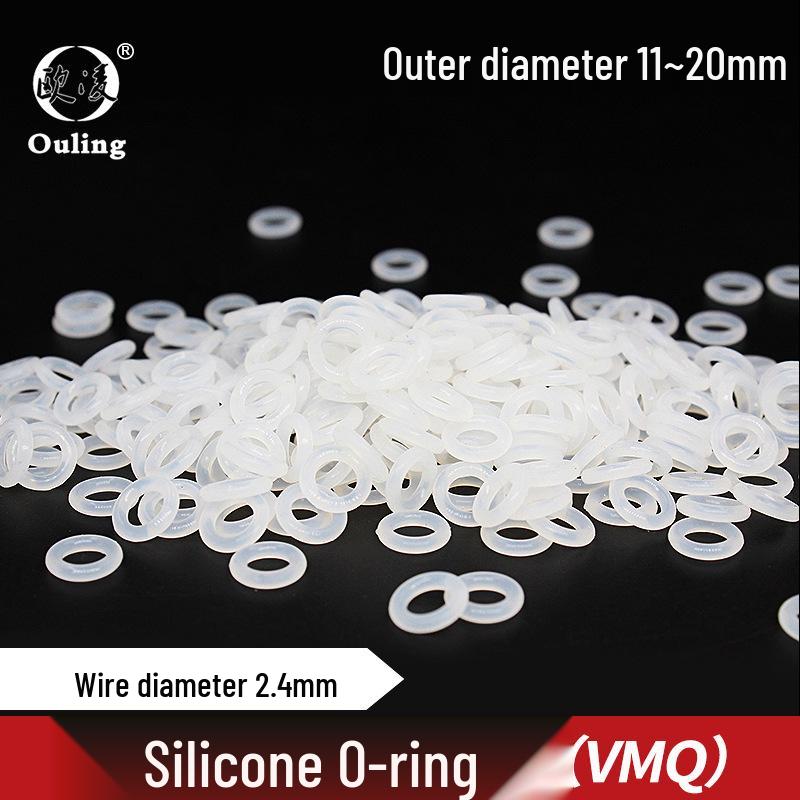 Eco-friendly White Silicone O-Ring, 11-20mm Outer Diameter, 2.4mm Thickness 11mm OD (10 pcs)