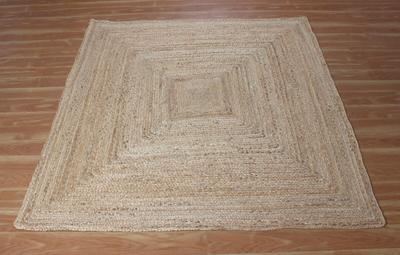 Jute Rug 100% Natural Jute Cotton Rug Handmade Reversible Area Carpet Modern Rug