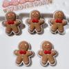 10 Pcs Cute Cartoon Christmas Deer Cookie Man Snowman Resin Scrapbook Diy Jewelry Wedding Children Gift Hairpin Accessories A57