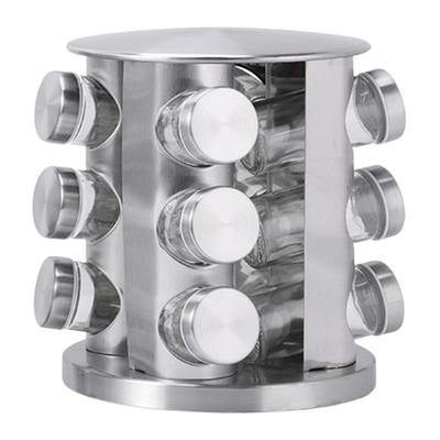 Pepper Pot Useful Large Capacity Easy To Refill Spice Bottle 90ml Spice Jar with 360 Degrees Rotating Storage Rack Rotating Spice Bottle Rack