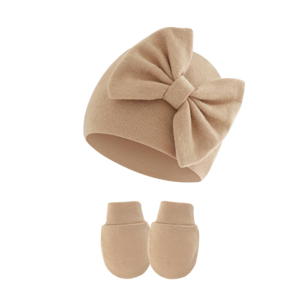 Infant Girl Hat Gloves Kit Cotton Newborn Beanie Ideal for Girls Accessories Infant Cap Baby Toddler Infant Turban Kids Props