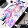 Large Gaming Desk MatAntislip Rubber Base Stitched EdgesCute Pastel Pink  Blue Anime Girl PrintNonslip Extended Mouse Pad