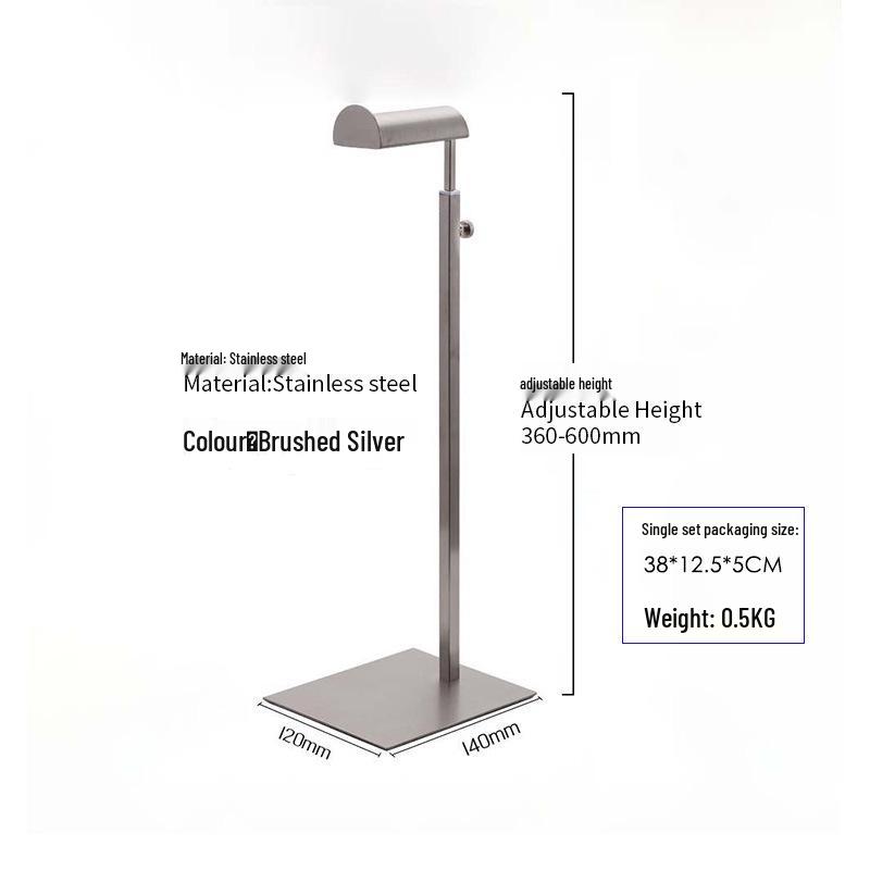 Adjustable Stainless Steel Handbag Display Stand with Gas Spring