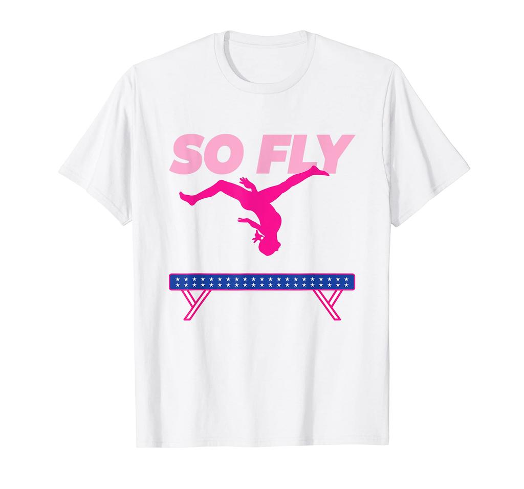 USA Womens Gymnastics Balance Beam Pink Girls Gymnast T-shirt