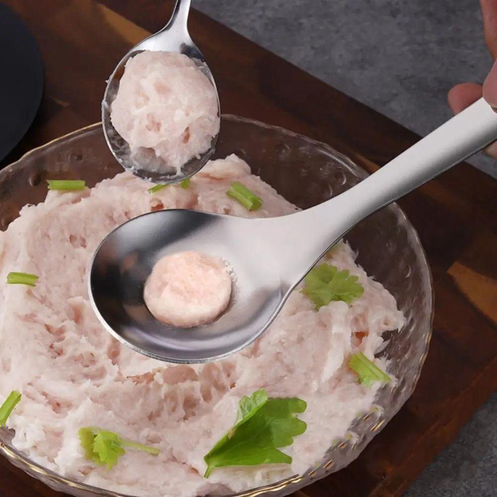 1Pcs Stainless Steel Meatball Spoon Easy Peeling Pressin Hand Squeeze Meatball Maker Dishwasher Safe Meatball Scoop