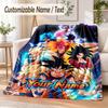 Manta de Franela Personalizada con Nombre de Dragon Ball Suave y Cálida para Sofá, Cama, Uso en Interiores del Hogar