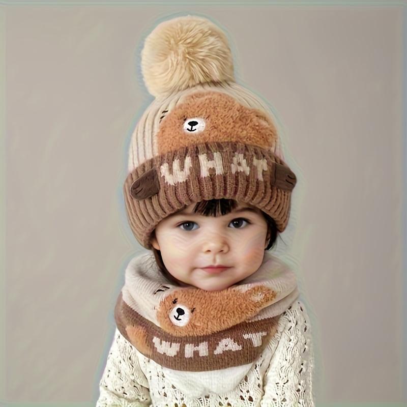 

Hat Autumn and Winter Youngsters s Thickened Warm Ear Protection Hat Scarf Windproof and Cold-proof Hooded Hat 3-8 Years Old 3-8 kid (48-54cm) хакі