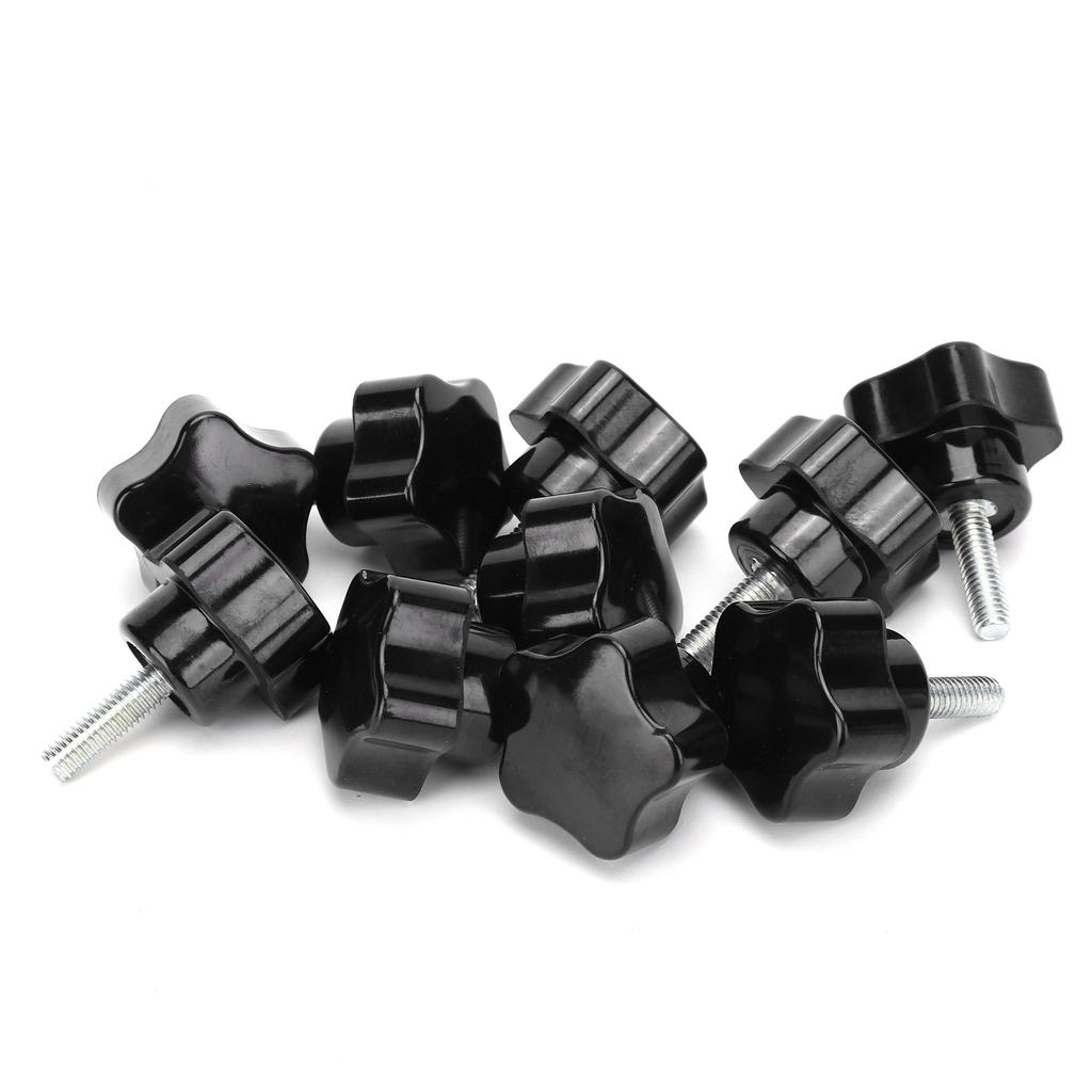 10 Stück Knopfschraube Drehbank Handgriff Drehknopf Mutter Schraube Fünfstern Pflaume Feststellgriff M6x32x20