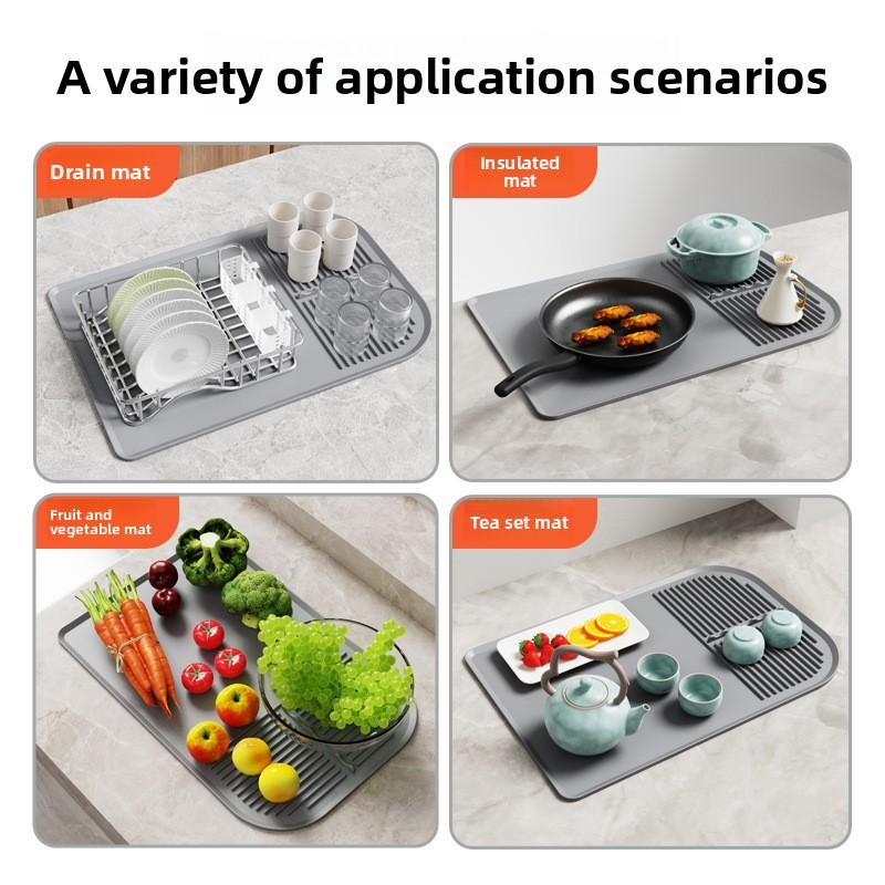 Large Silicone Drip Tray - Multi-Functional Heat Resistant Drainage Mat for Toasters, Coffee Machines and Mug Storage