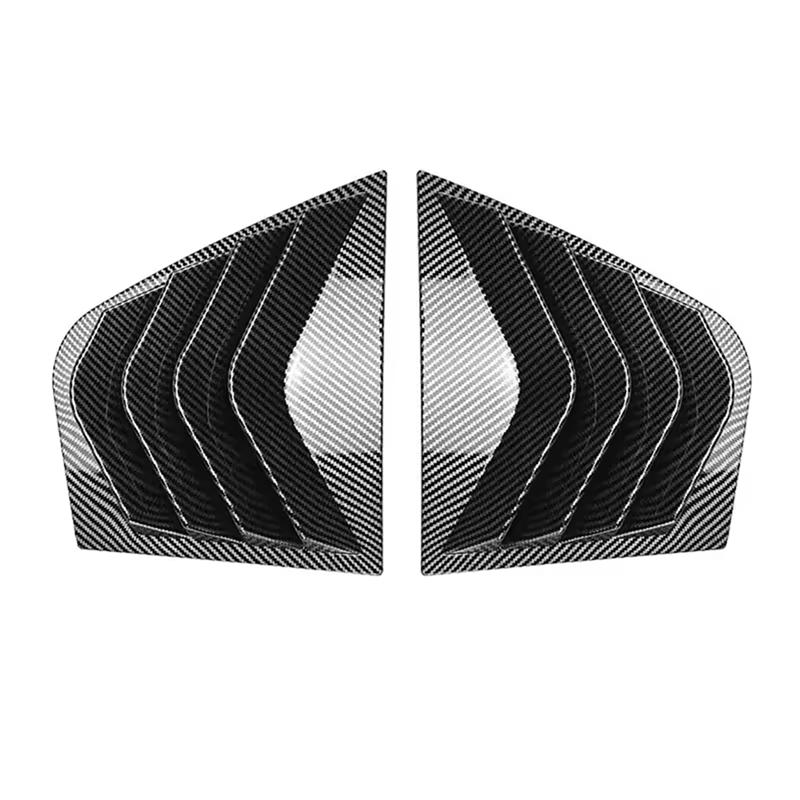 Carbon Fiber Trim Cover Car Rear Quarter Window Louvers Fit For KIA Stinger 2018-2024 Side Air Vent Window Accessories Carbon Fiber Color