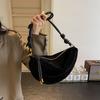 Women's Niche Suede Crossbody Bag High Quality Large Capacity Shoulder Bag Commuting Outdoor Play Armpit Bag Multifunctional Fashion Dumpling Bag