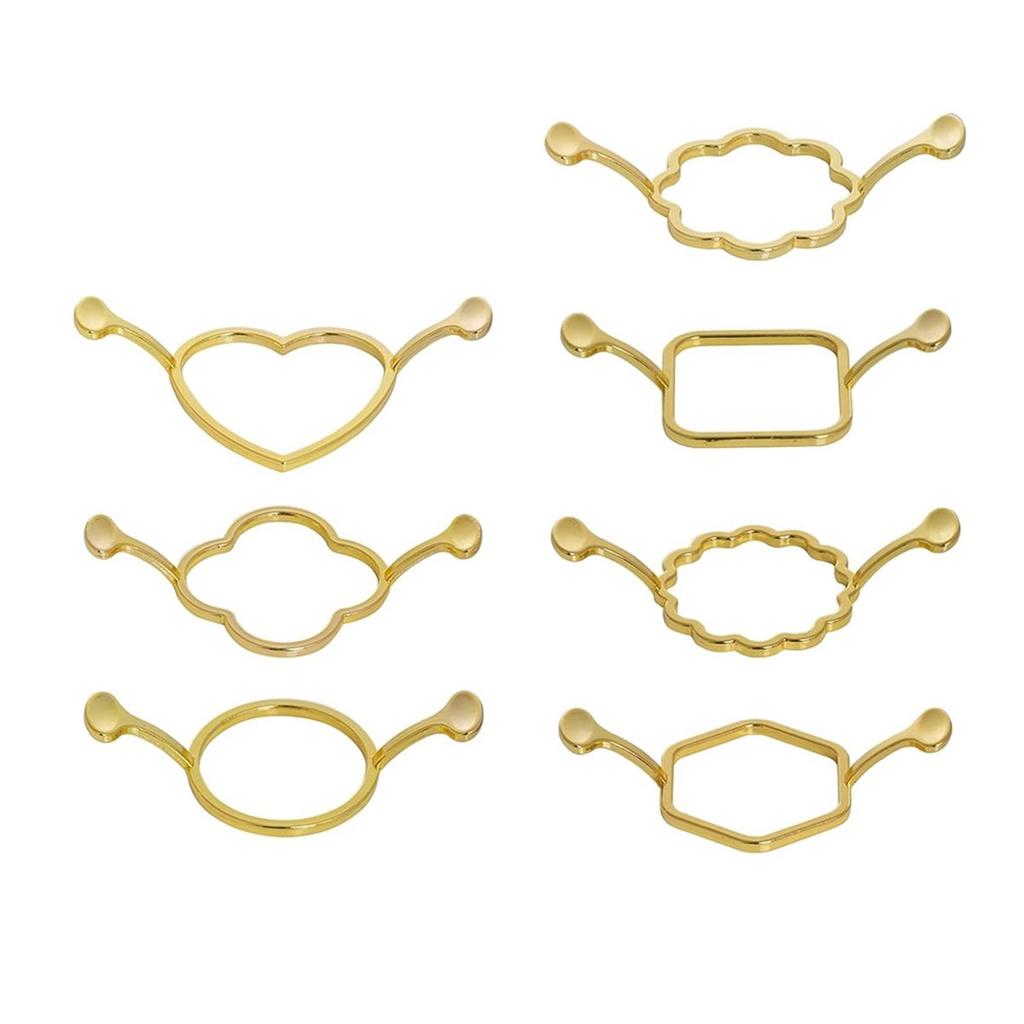 7pcs Metal Wax Seal Molds Gold Wax Seal Mat Wax Seal Molds Kit for Invitations Envelopes Gifts Wine Packaging