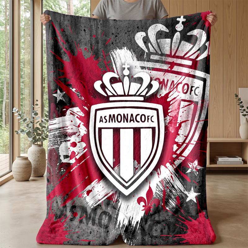 Monaco FC Soft Flannel Fleece Blanket Lightweight Cozy Warm Throw Blanket For Sofa Bed Home Decor