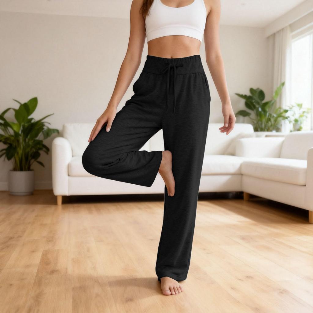 Women's Wide Leg Sweatpants Loose Straight Leg Casual Jogger Pants with Pockets