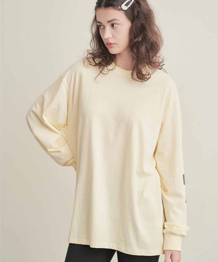 Iteoneolmomeonteu Number Point Loose Long Sleeve Tee _ Yellow