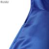 ZANZEA Women Casual V-Neck Summer Short Sleeve A-line Dress