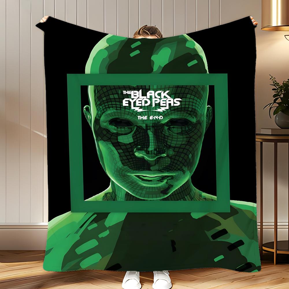 popular band Black Eyed Peas Throw Soft Coral Fleece Blanket 310gsm Fluffy Warm Throw for Sofa Bed Couch Bedroom Decor