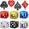 Würfel Kartenspiel Anzug Aluminiumfolienballons - Partydekorationen in Pik, Herz, Kreuz, Karo Formen