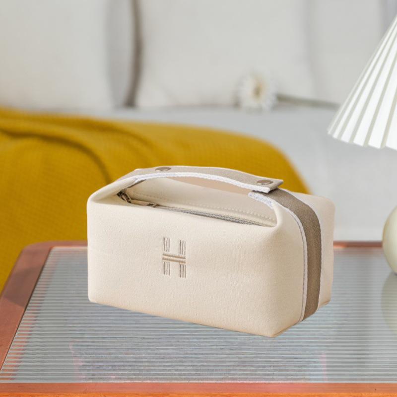 

Премиальная холщовая дорожная косметичка - Большая вместимость, универсальная и удобная для туалетных принадлежностей и хранения бежевый