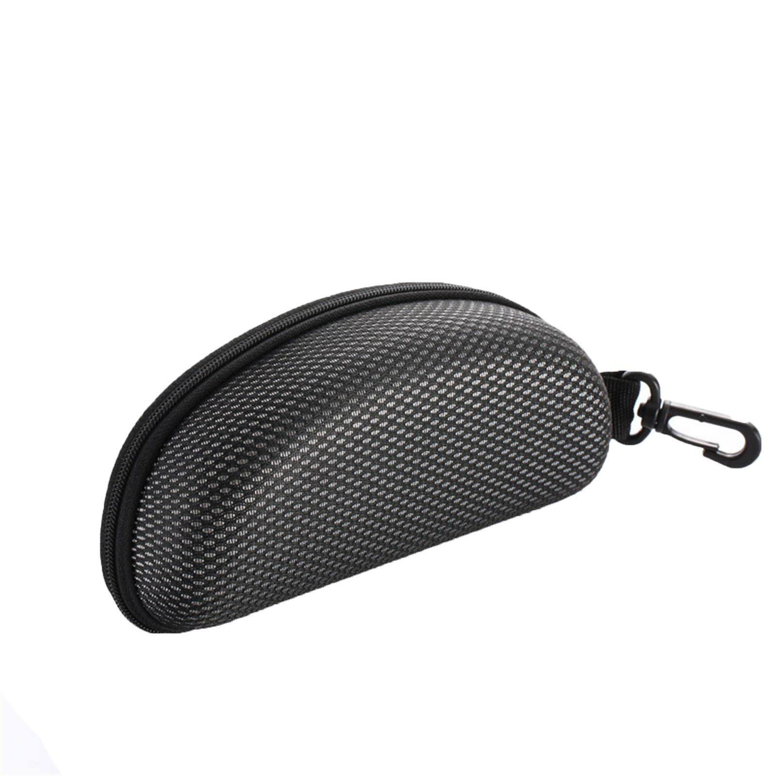 

EVA Hard Shell Zipper Eyeglasses Case Protective Storage Box with Carabiner Clip for Sunglasses and Reading Glasses One Size чорний