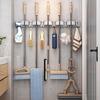 Mop and Broom Organizer Mop Holder Rack Mop Holder Wall Mounted Strong Broom Mop Holder Self with 5 Hooks Organizers Hang Broom