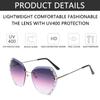 Retro Eyewear Shades UV400 Rimless Sunglasses Diamond Square Sunglasses Sun Glasses Oversized