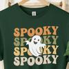 Spooky Halloween Retro Ghost Sweater, Vintage Groovy Spooky Vibes Shirt Gift Her, Halloween Fall Season Ghost Sweatshirt,Boho Spooky Sweater