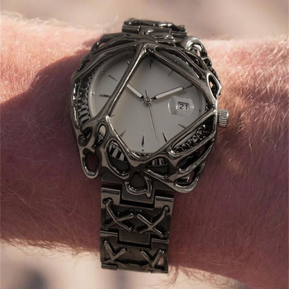 Hochwertiges Schwarzes Armband Y2k Quarz Uhr Herren Antik Alabaster Personalisierbar Unisex Kreativ Mittelalterliche Mode Kreative Uhr