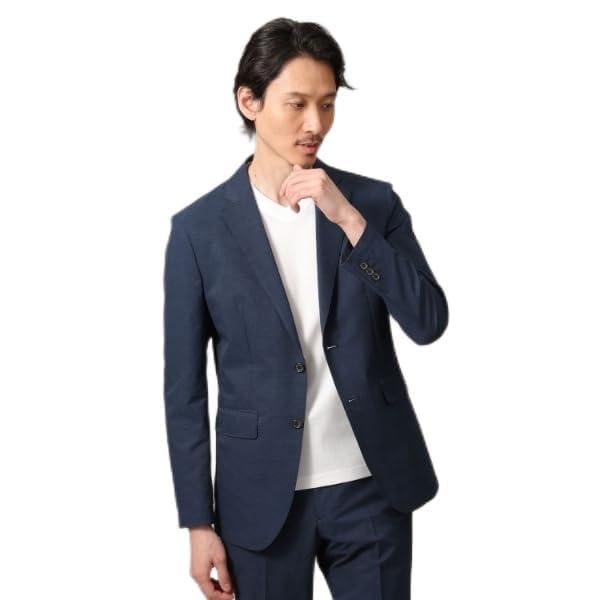 Takeo Kikuchi Tailored Antibacterial and COOL Dobby Navy 02 Men's Jacket, Odor-Resistant, DOTS® Print, 93141005, (093) (M)