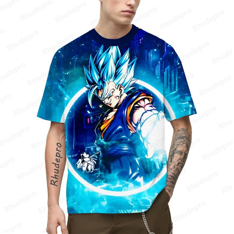 Anime Men's Streetwear Dragon ball T-Shirt Goku Super Saiya Clothing Tops Children's Harajuku Style Shirts 2024 Trend