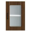 Kitchen Wall Cabinet with Glass Doors Lucca Brown Oak