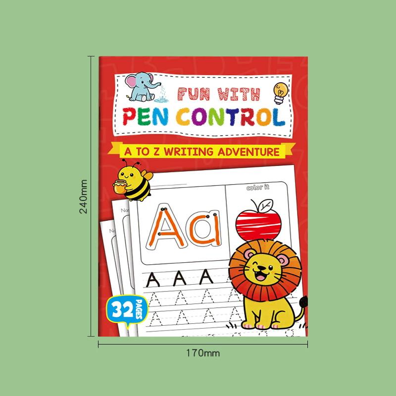 Детская книга для обведения английского алфавита - 26 букв прописные и строчные книга для практики контроля ручки для начальной школы 1