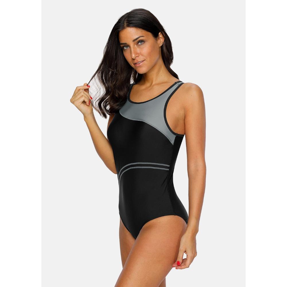 One Piece Women Sports Swimwear Striped Swimsuit Women Beach Wear Bathing Suit CLE
