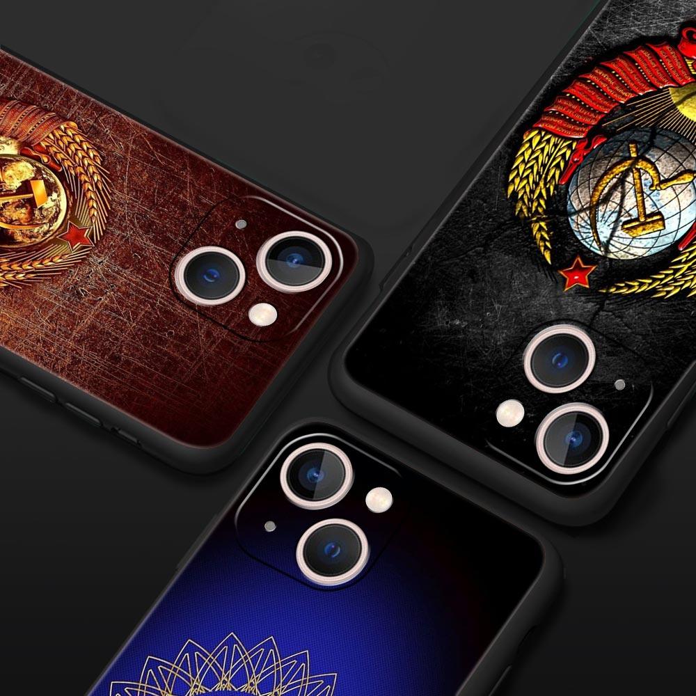 Phone Case Cover for iPhone 17 Pro Max 16 15 14 13 12 11 Pro Max Plus 17AIR Shockproof Soft TPU Shell Vintage USSR CCCP Fundas