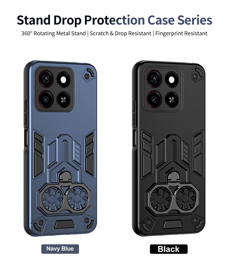 Military Armor Case For ZTE Blade A35 A55 A 35 55 Protective Cover Ring Magnetic Holder Shell Coque Fundas 2 IN 1 Back Cover
