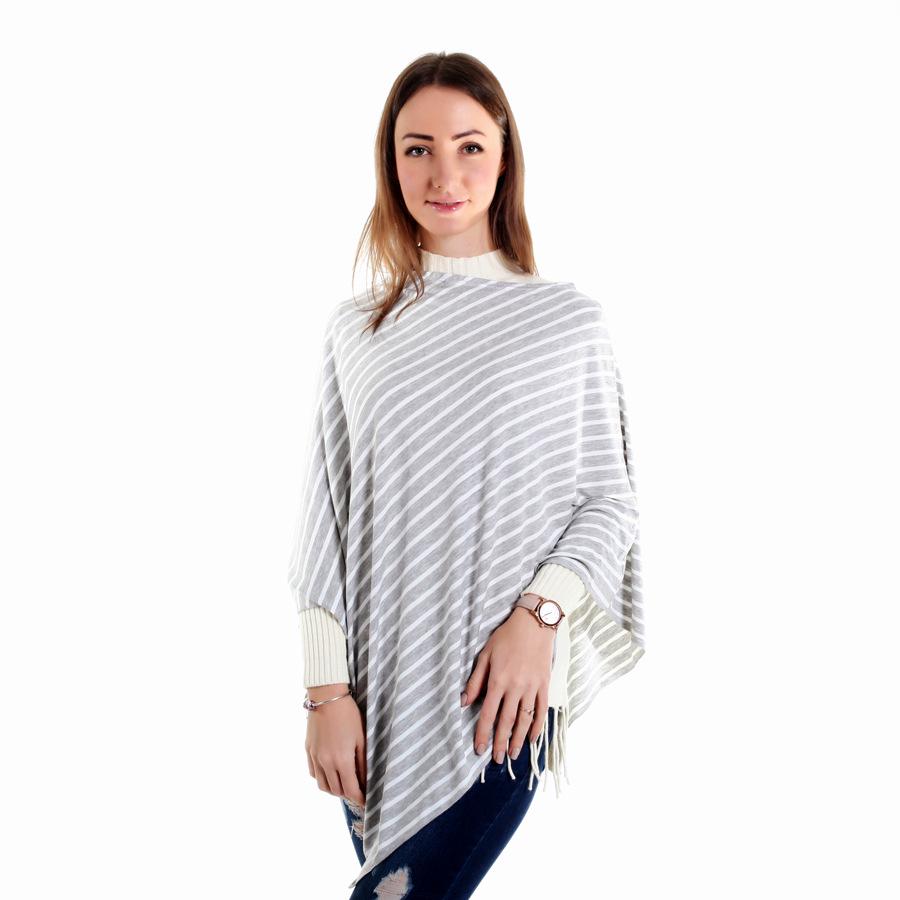 Modesty Stripe Nursing Shawl & Baby Car Cover - Anti-Exposure Scarf