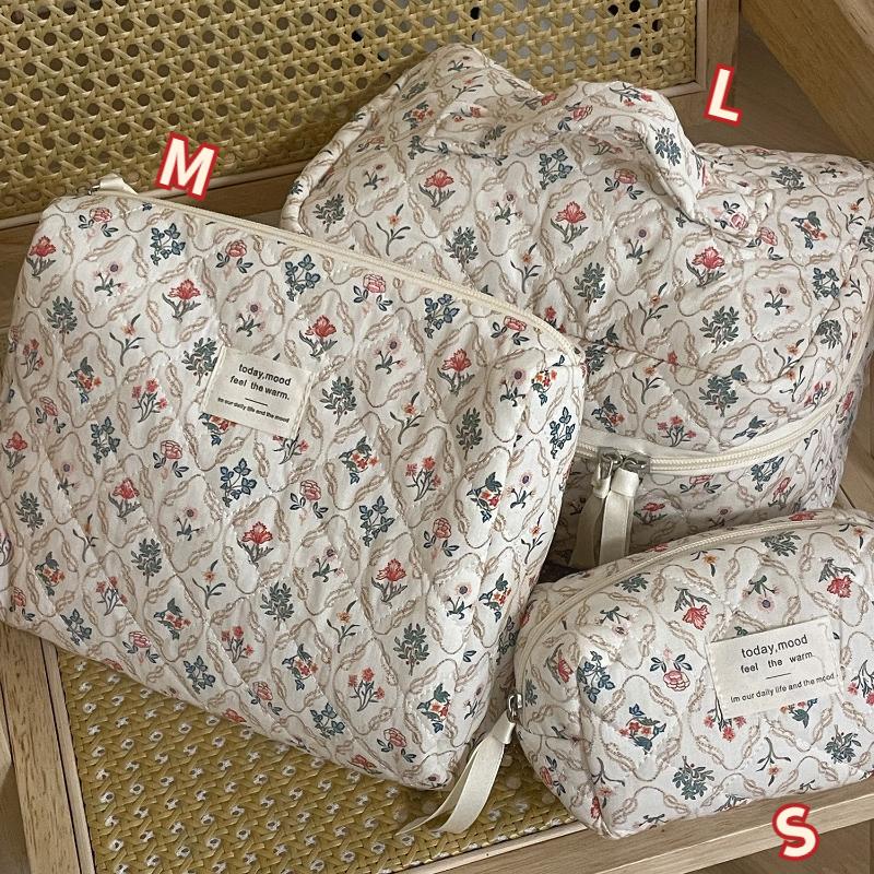 Retro Large Capacity Women's Floral Storage Bag Portable Ladies Travel Cosmetic Bags Female Flower Makeup Cases Clutch Purse