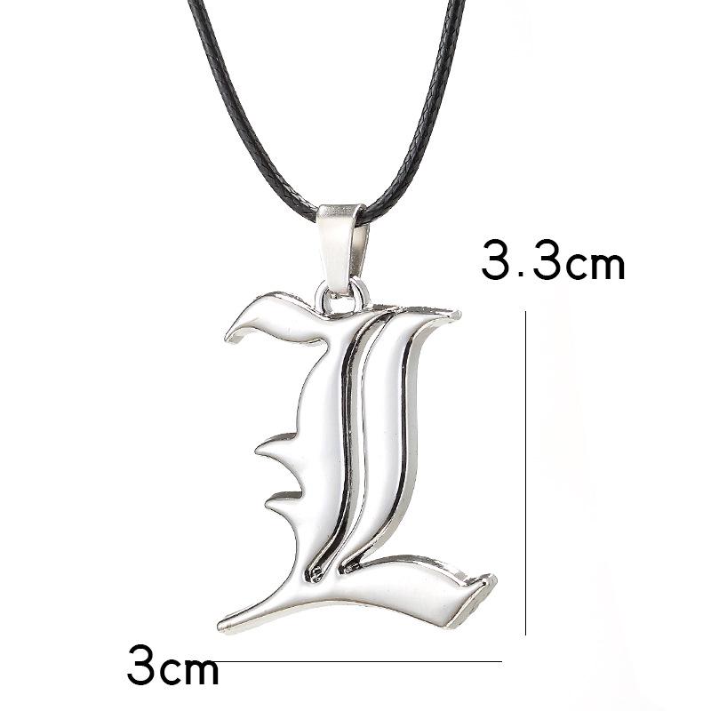 Death Note Shinigami Pendant with Notebook and L Necklace - Japanese Anime Inspired
