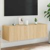 Vidaxl Ścienna Szafka Tv Z Led, Dąb Sonoma, 100X35X31 Cm